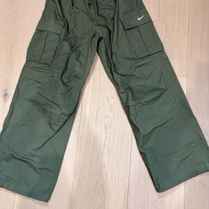 Nike Women's Olive Green Cargo Pants with Side Pockets